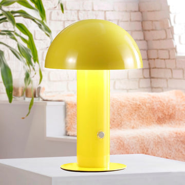 Boletus 10.75" Contemporary Bohemian Rechargeable/Cordless Iron Integrated LED Mushroom Table Lamp